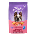 Halo holistic dog food package with a purple and pink design featuring a dog's face and ingredients.