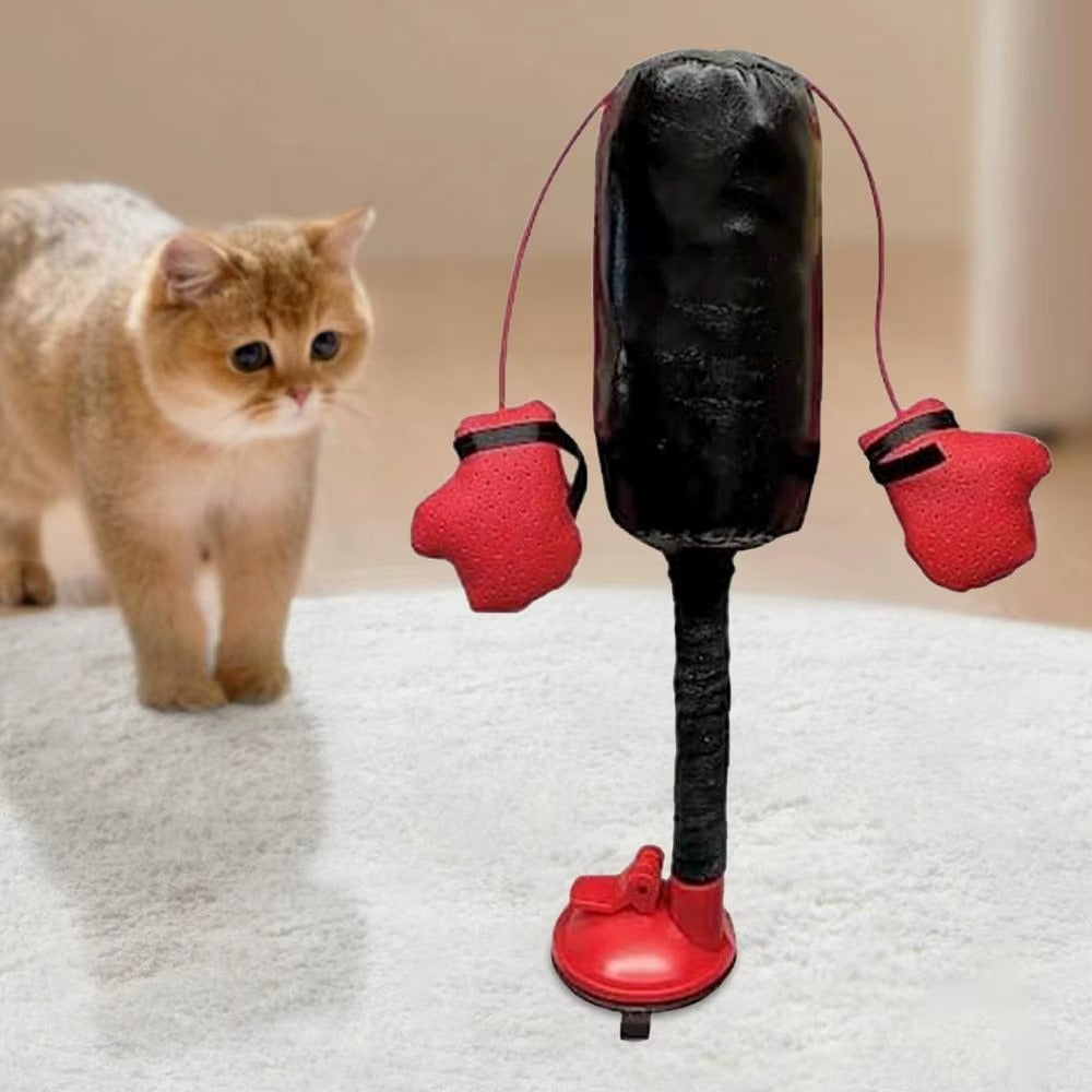 Interactive Cat Punching Bag Toy – Suction Cup Silicone Exercise Toy