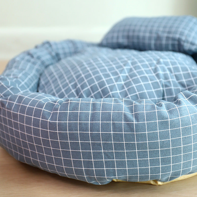 Round Plush Pet Bed – Soft Cushion for Cats & Dogs