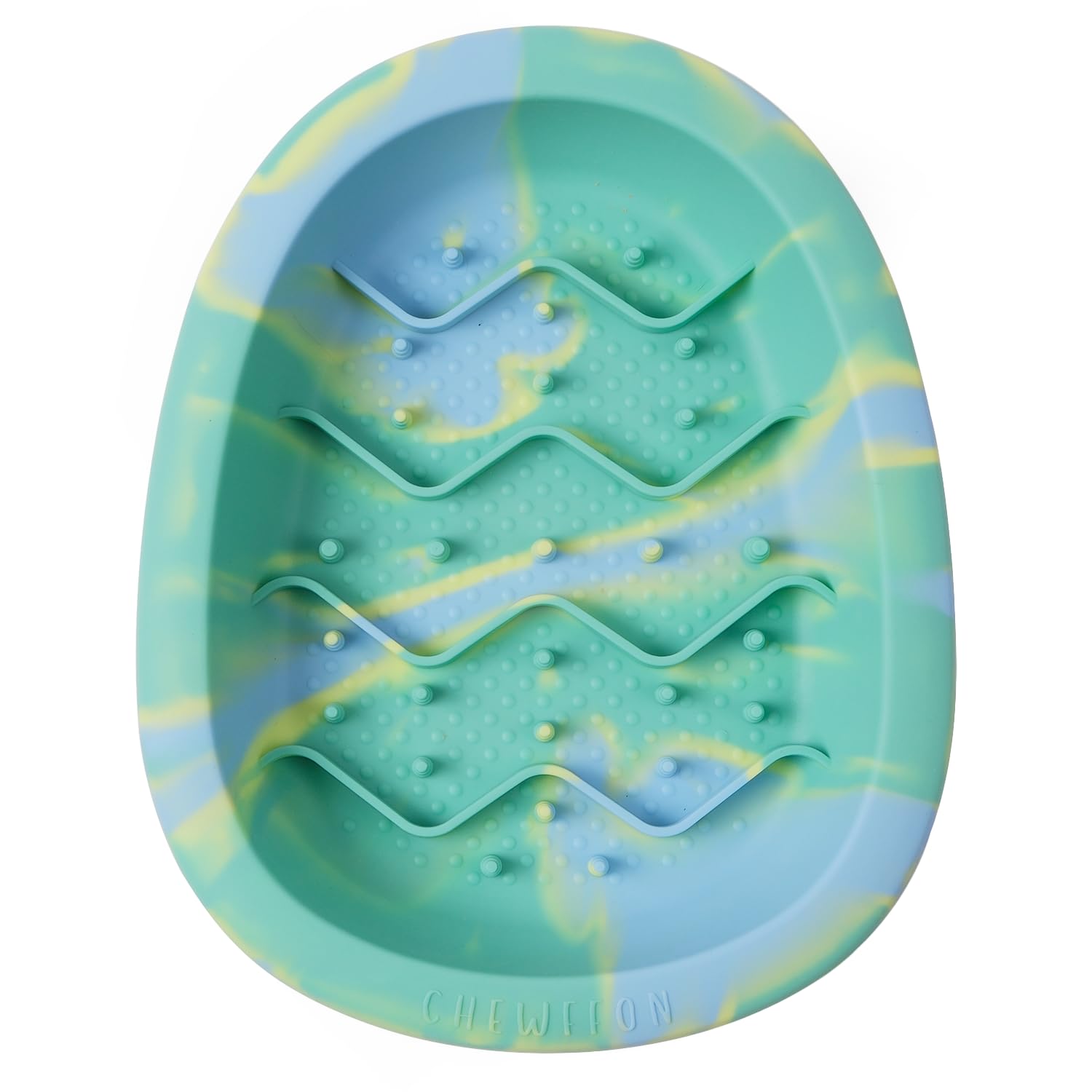 Silicone mold with wavy patterns on a white background