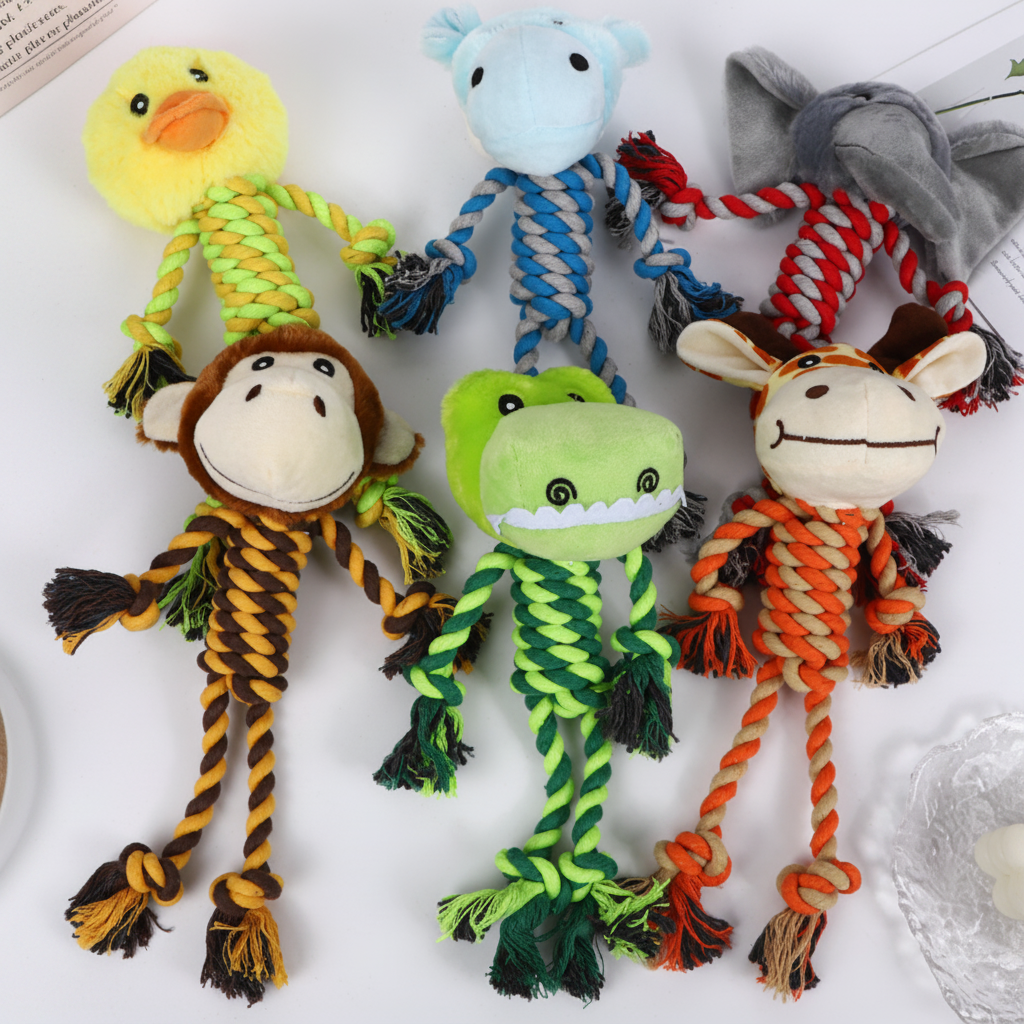 Interactive Plush Squeaky Dog Toy for Chewing & Play