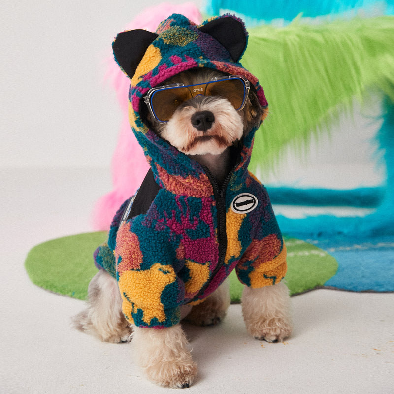 Thick Camouflage Dog Sweater for Autumn & Winter