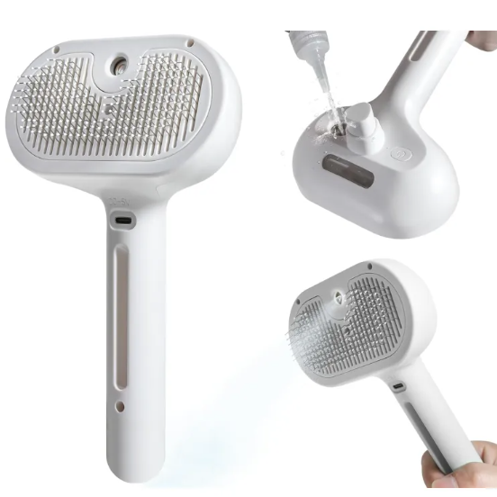 2-in-1 Pet Spray Brush with Built-In Water Tank for Dogs & Cats