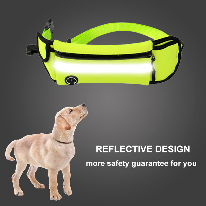 Dog Walking Waist Bag with Leash – Waterproof & Reflective
