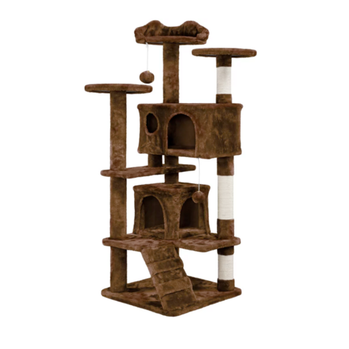 Cat Tree with Stairs, Sisal Scratching Posts & Cozy Houses
