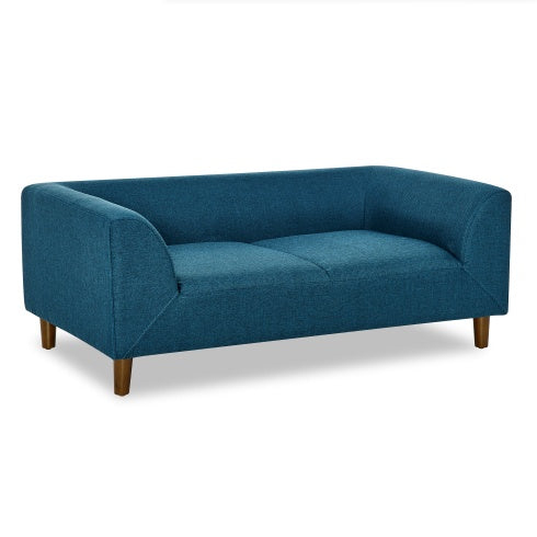 Modern Rectangular Dog Sofa — Linen, Rubber Wood Frame, Backrest & Armrests, Foam Cushion (Dark Grey, 39.5")