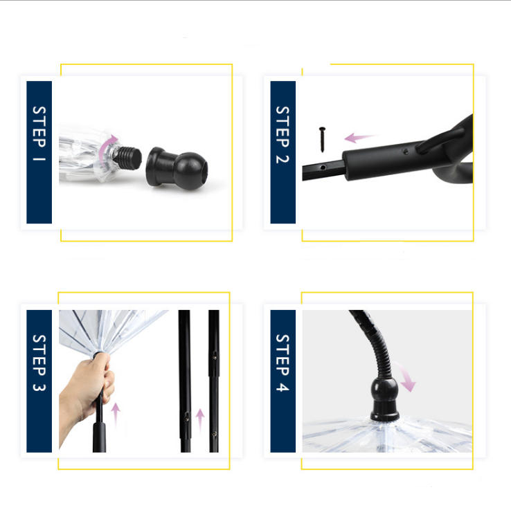 Step-by-step assembly instructions for a product with labeled steps on a white background.