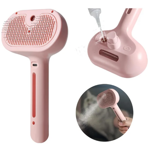 2-in-1 Pet Spray Brush with Built-In Water Tank for Dogs & Cats