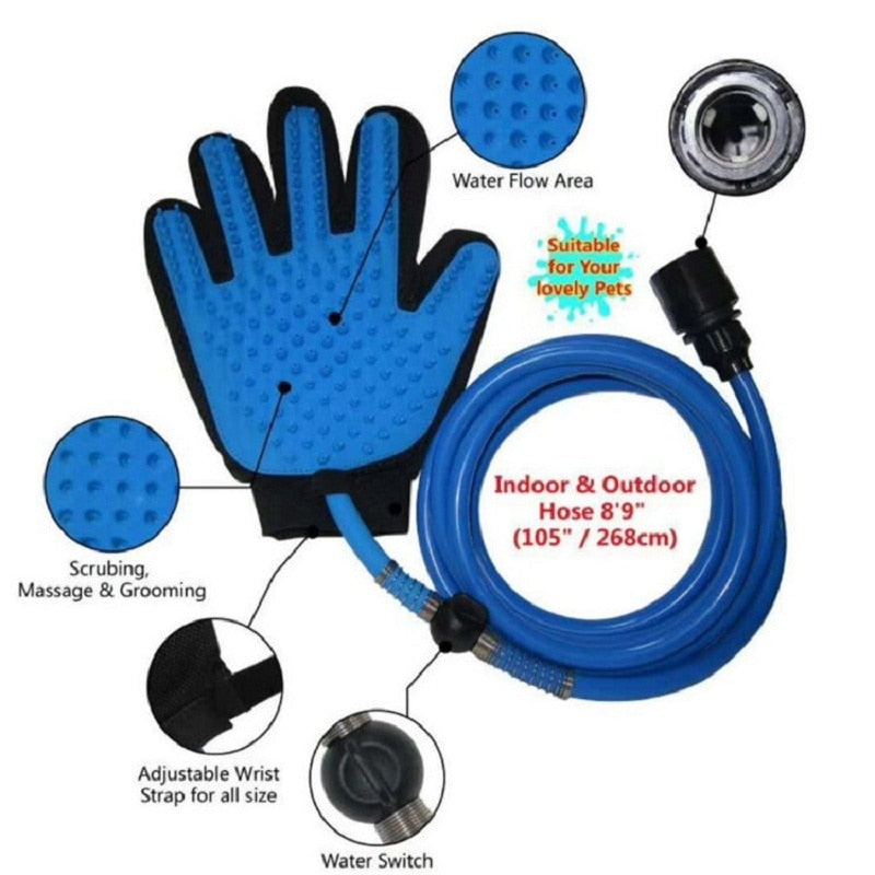 Handheld Pet Shower Sprayer & Massage Brush 