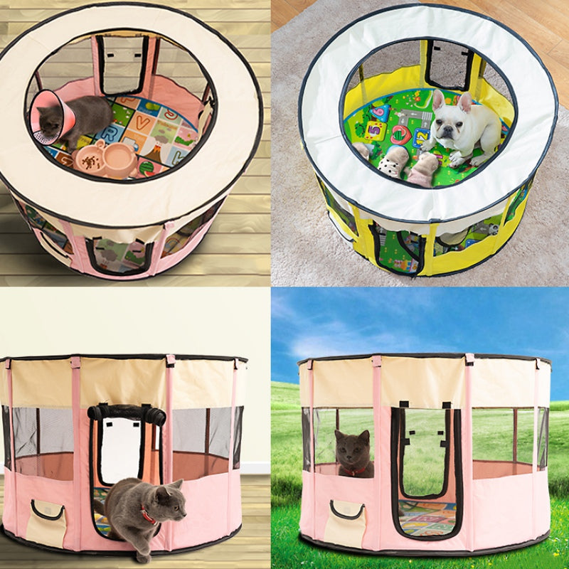 Portable Pet Tent House – Oxford Cloth Playhouse & Crate for Cats & Dogs