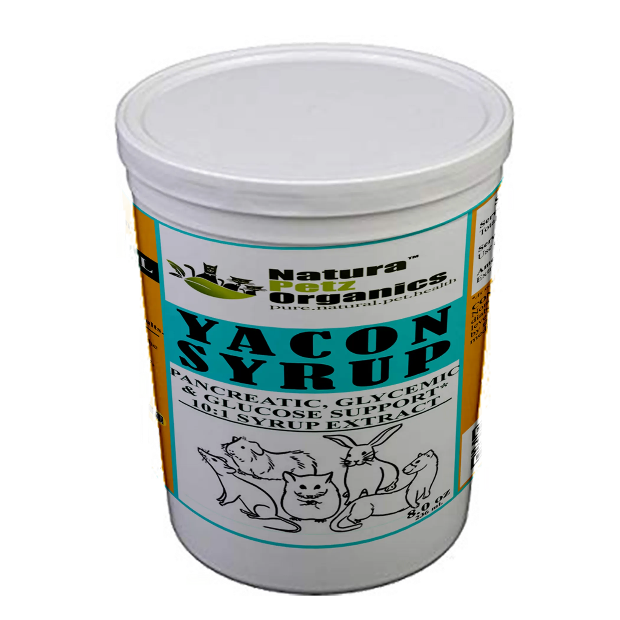 Natura Petz Organics Yacon Syrup container on a white background