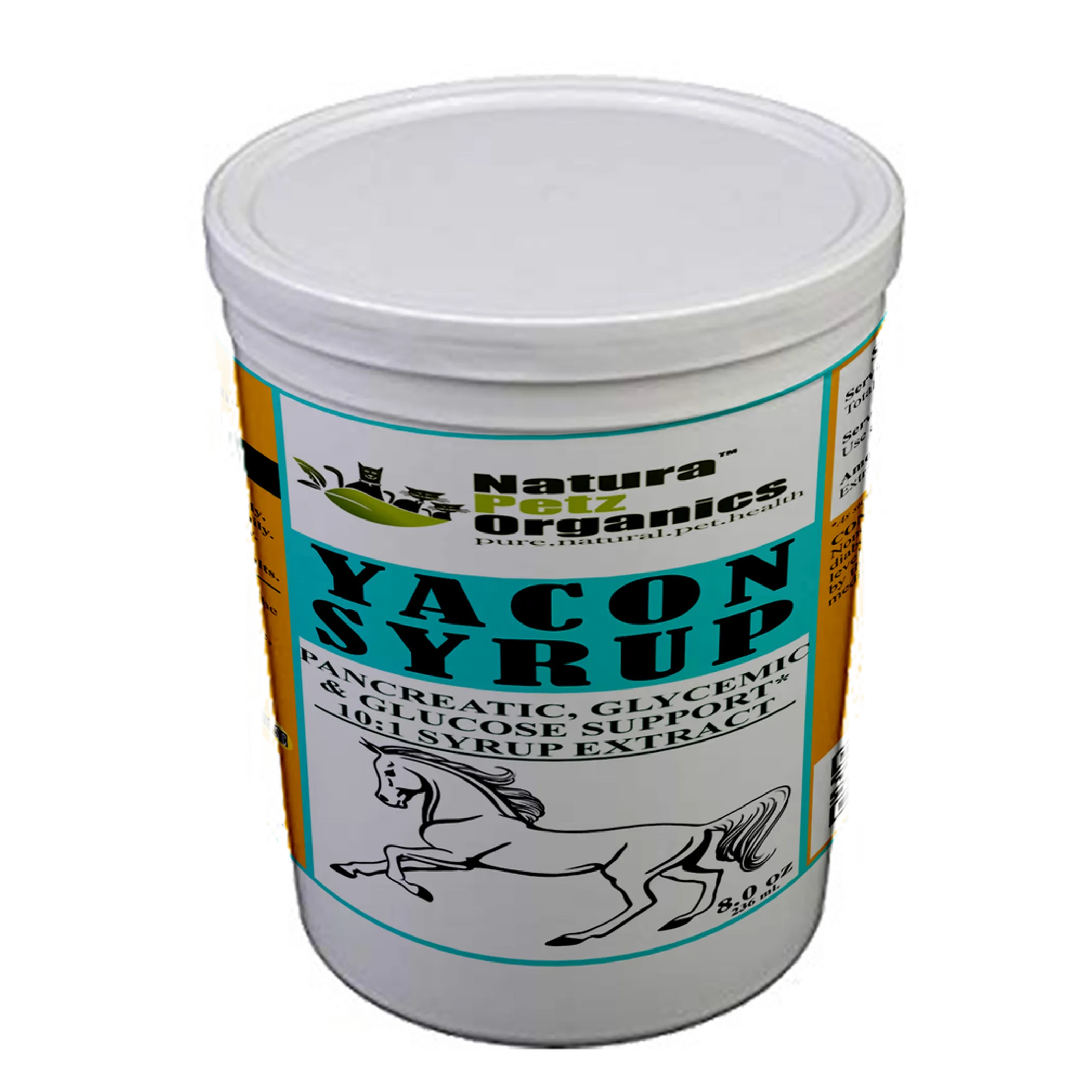 Natura Petz Organics Yacon Syrup container on a white background