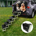 PENSUN Foldable Aluminium Dog Car Ramp — 6-Step, Anti-Slip, 250lb Rated, Fits Car/SUV/Truck