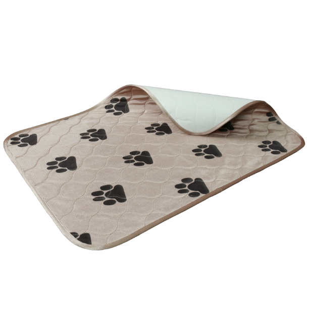 Pet mat with paw print pattern on a white background