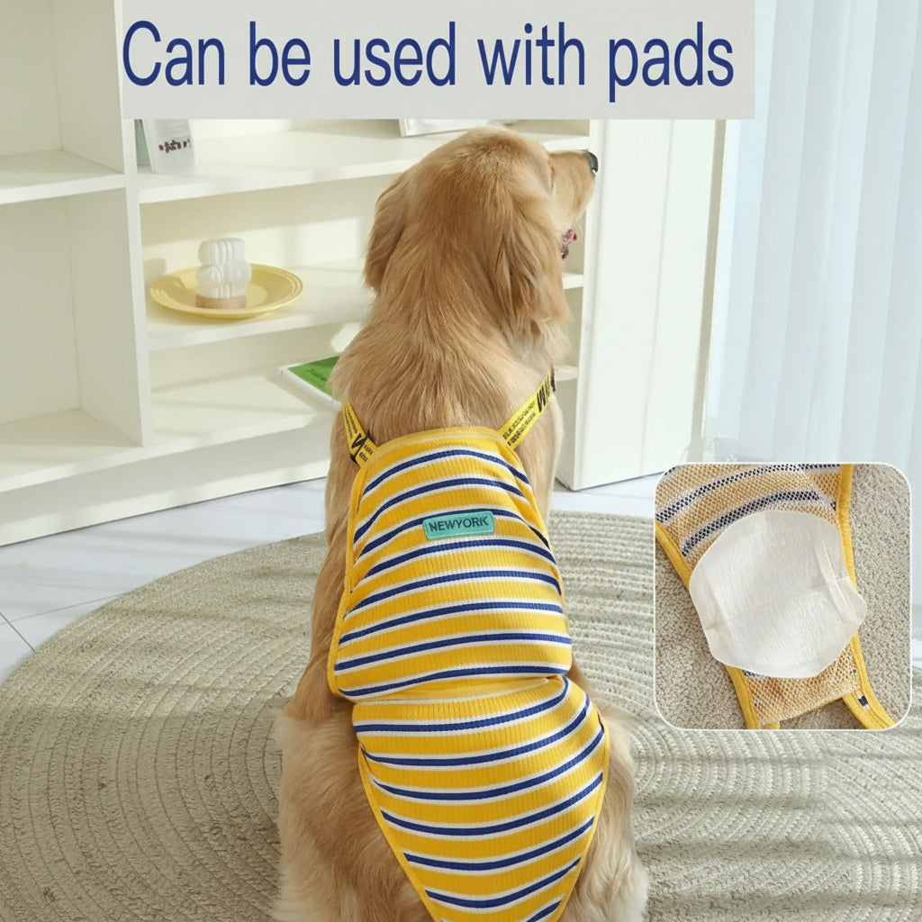 Striped Dog Physiological Pants – Pet Period & Heat Protection Suit