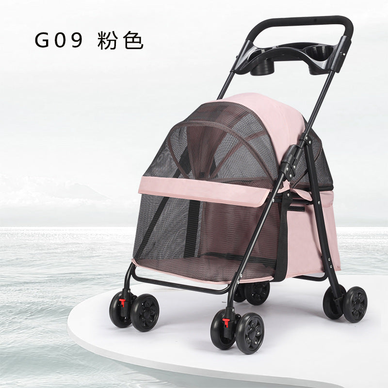 Lightweight Foldable Pet Stroller for Small Dogs & Cats