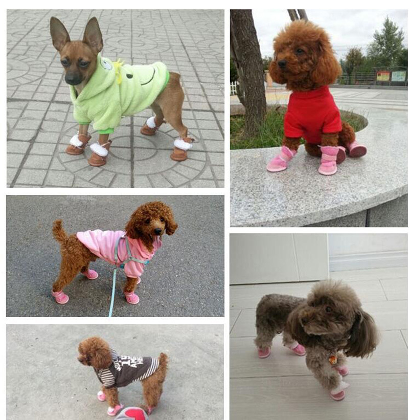 Soft Cotton Pet Boots – Non-Slip Winter Shoes for Dogs & Cats