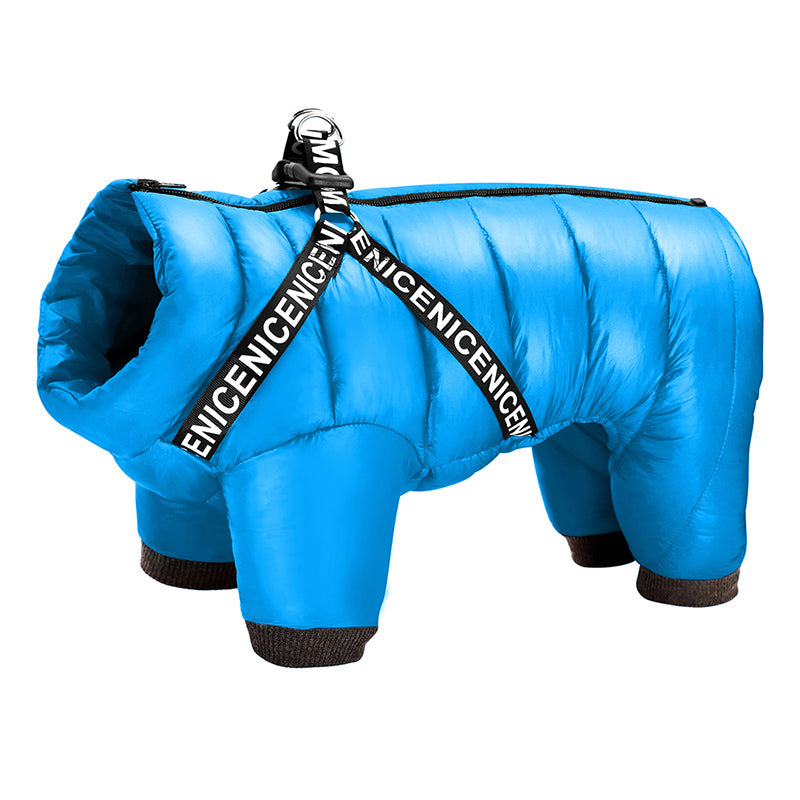 PP Cotton Winter Dog & Cat Outfit — Warm Four-Leg Suit for Small Breeds (S–2XL)
