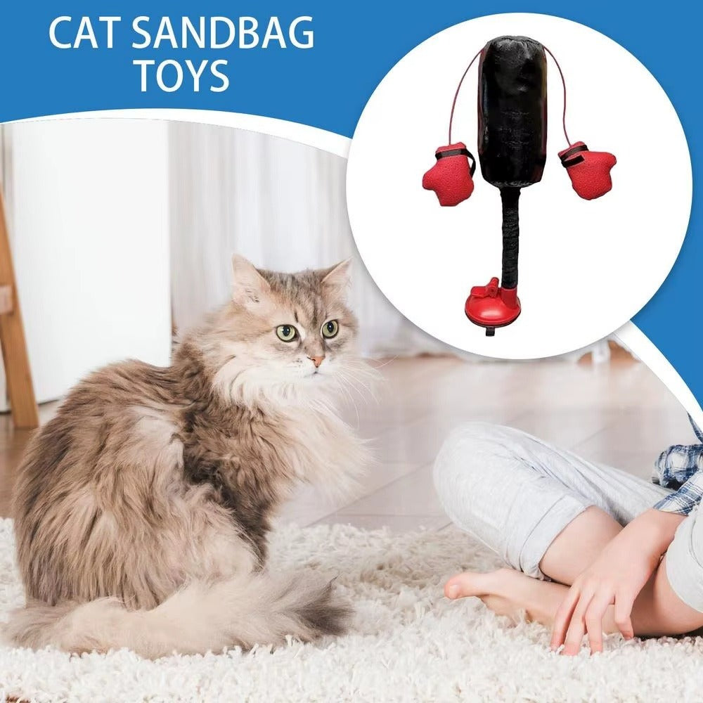 Interactive Cat Punching Bag Toy – Suction Cup Silicone Exercise Toy