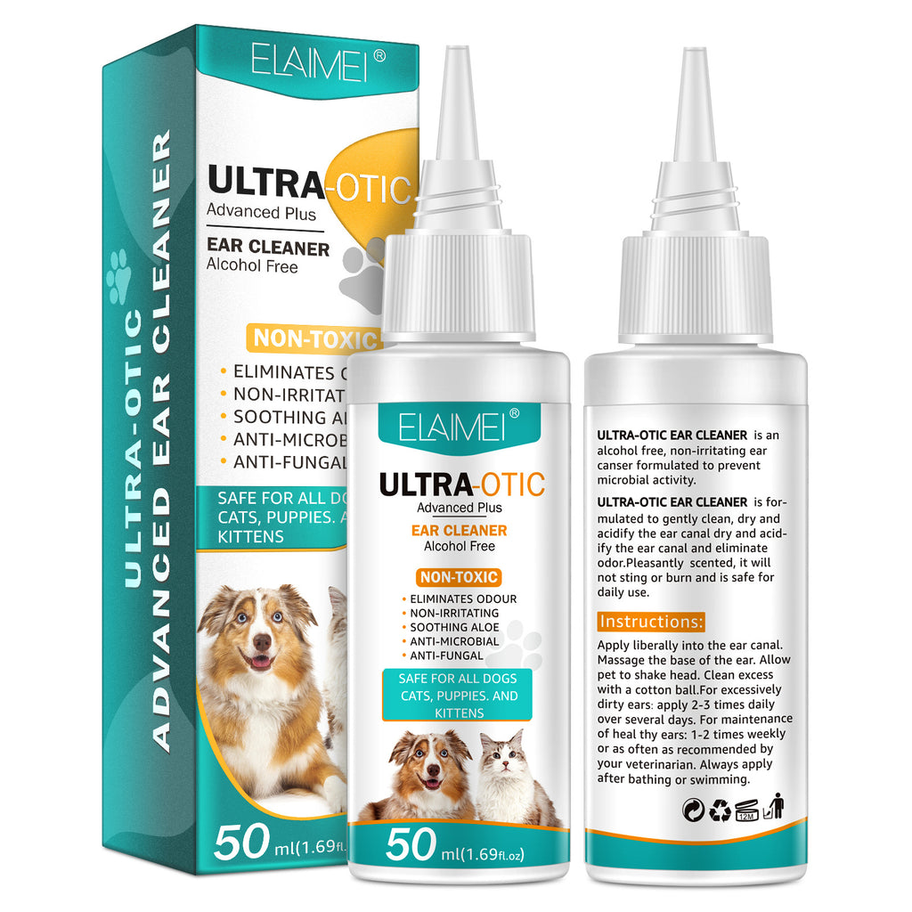 ELAIMEI Gentle Pet Ear Cleaning Solution for Dogs & Cats (50ml)