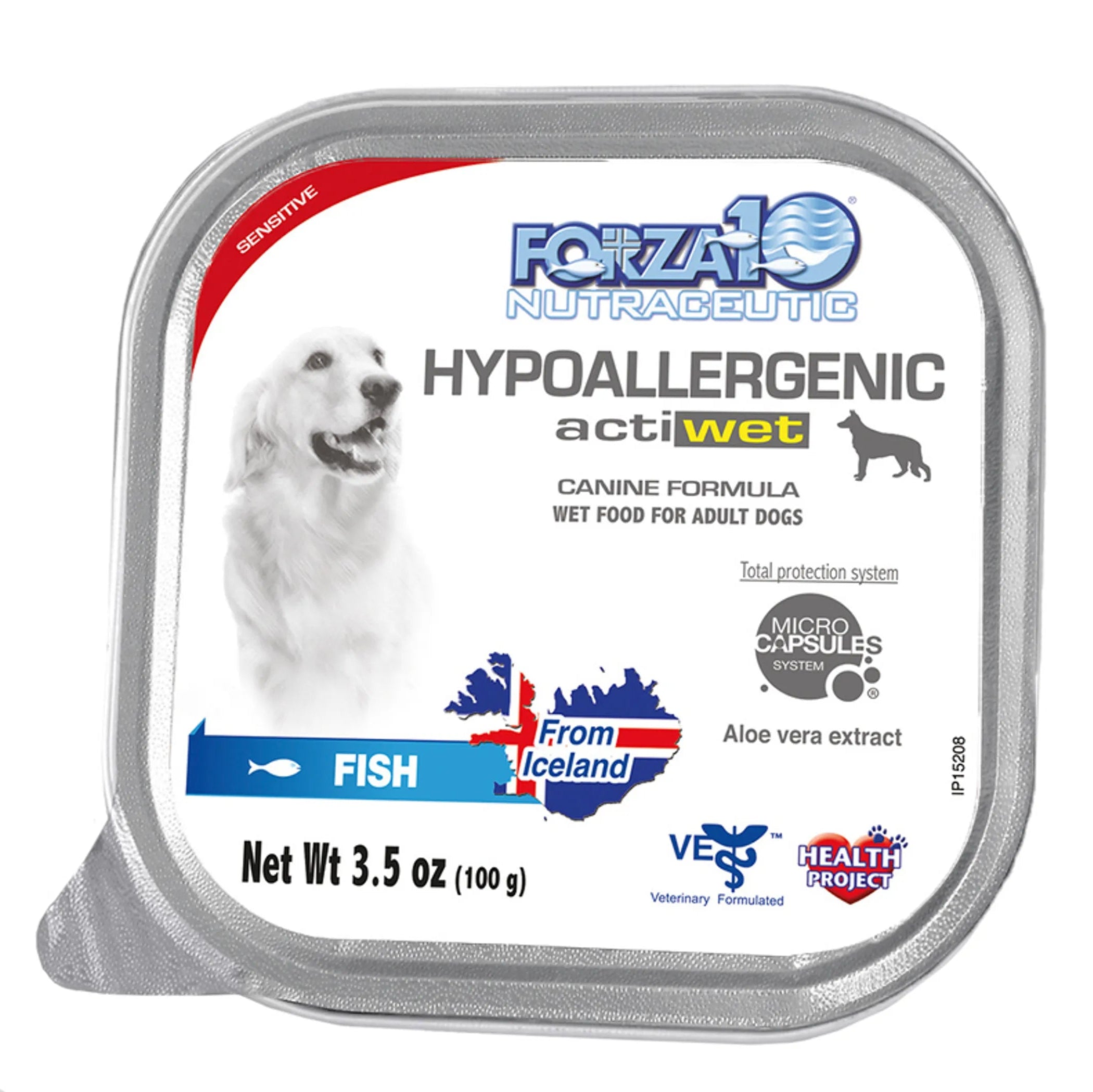 Forza10 Nutraceuticals hypoallergenic actiwet dog food packaging on a white background
