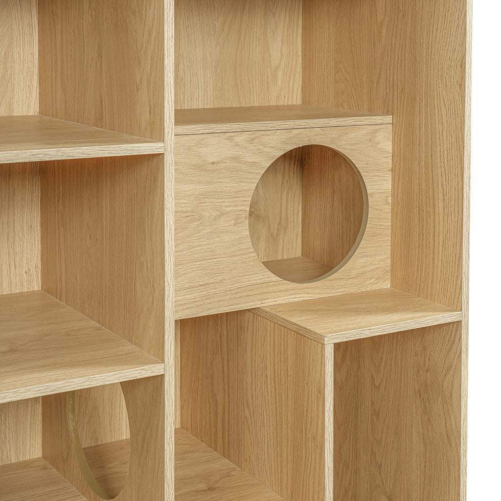 2-in-1 Cat House Bookshelf & Display Cabinet