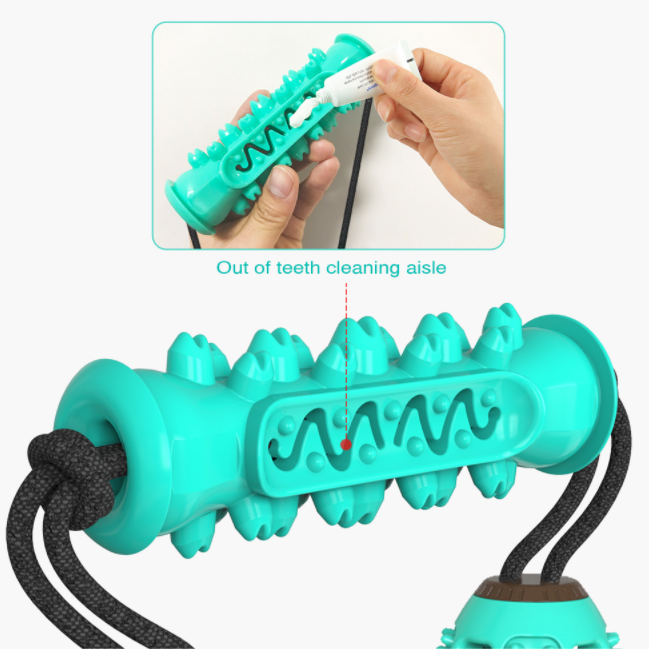 Dog Toothbrush Chew Toy – Rubber Bone for Teeth Cleaning & Molar Care