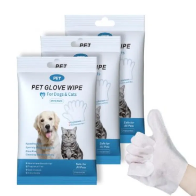 Pet Grooming Wipes & Cleaning Gloves for Dogs & Cats