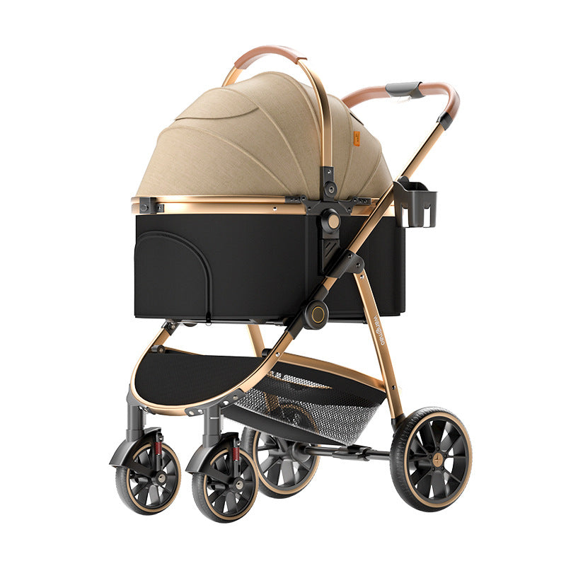 Luxury Folding Pet Stroller for Medium Dogs – Aluminum Frame