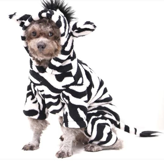 Flannel Animal Print Dog & Cat Hoodie for Autumn & Winter