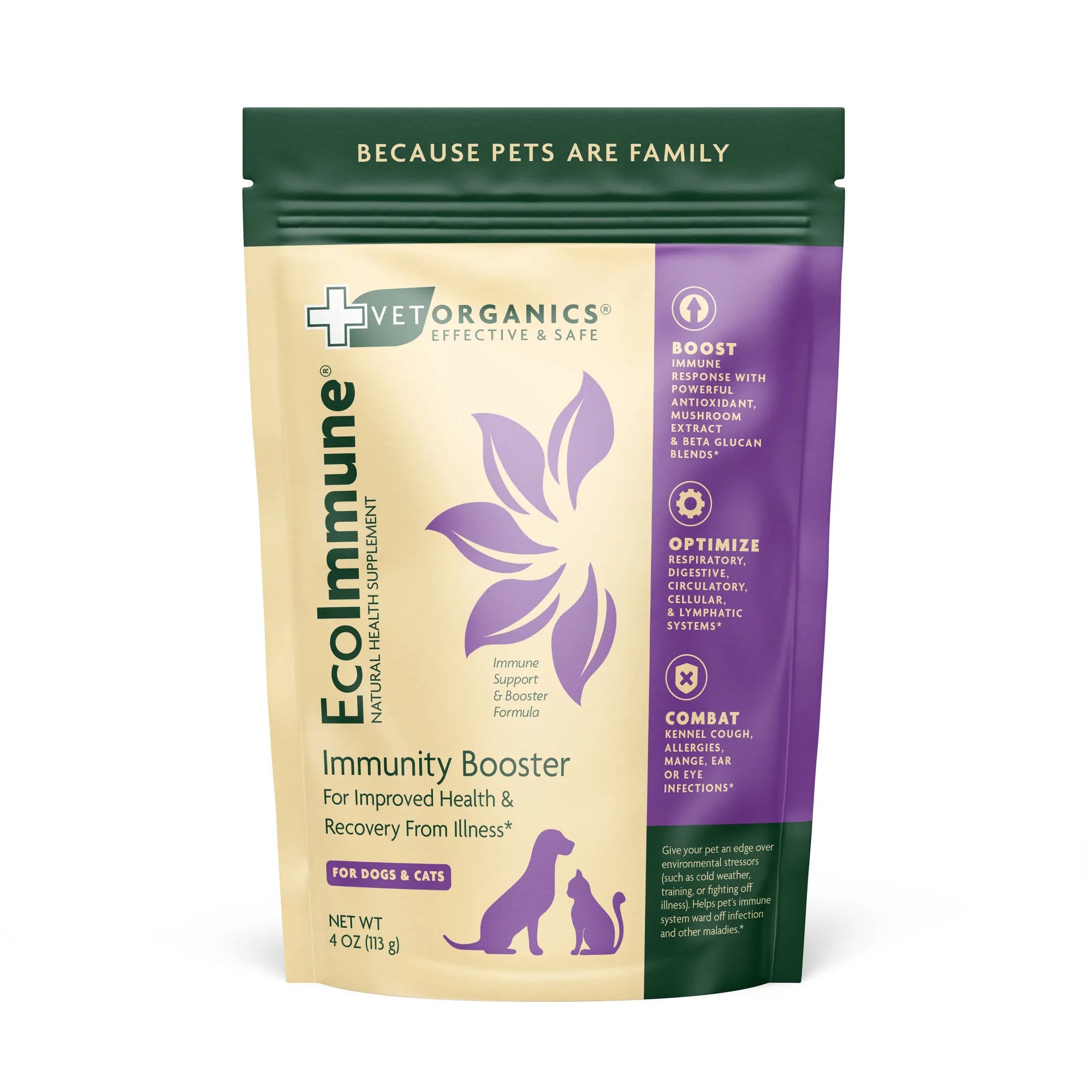 "Vet Organics EcoImmune Immunity Booster Supplement for Dogs & Cats - All-Natural Immune Support - 4 oz bag"