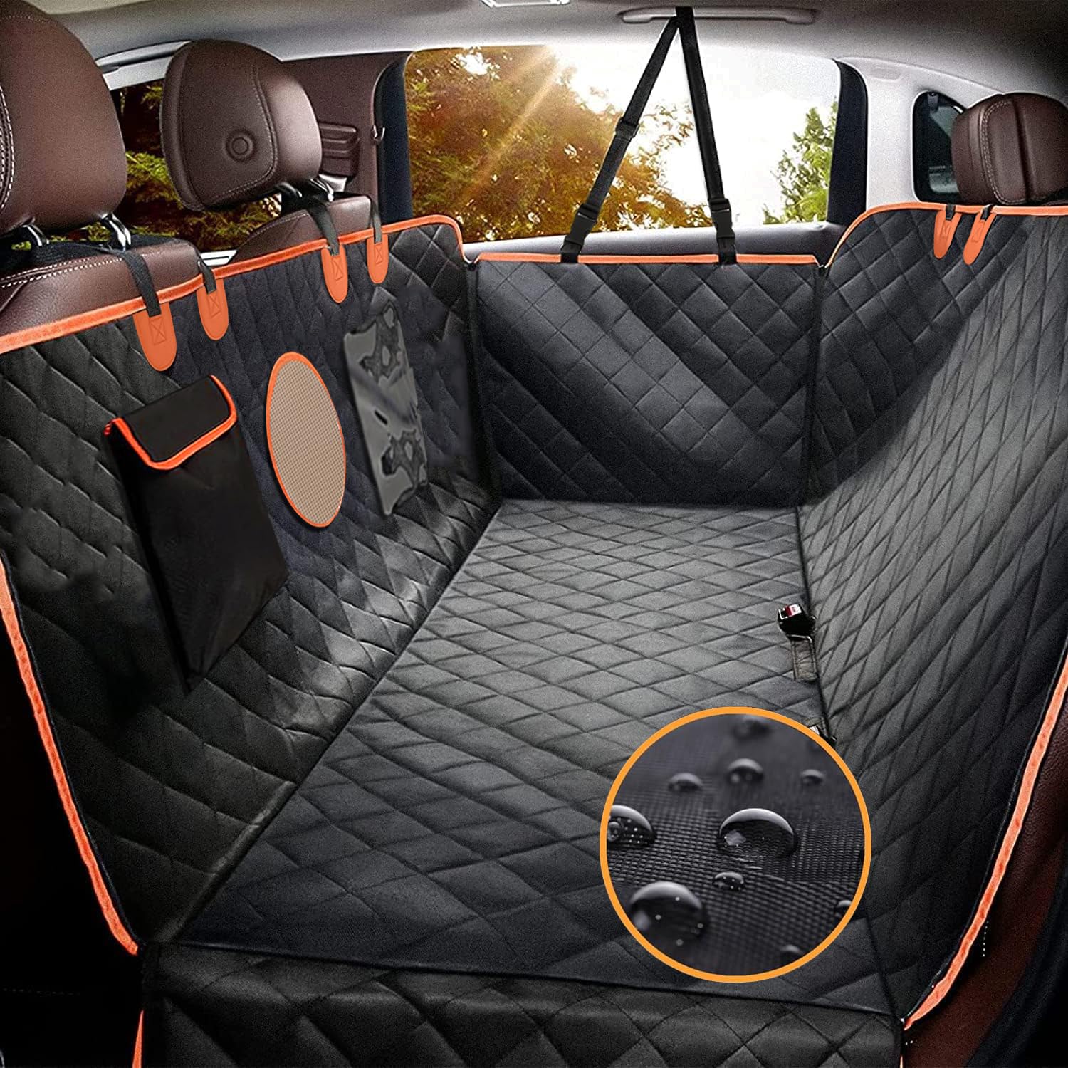 Dog Back Seat Extender – Hard Bottom, 460lb Capacity, Waterproof Car Hammock