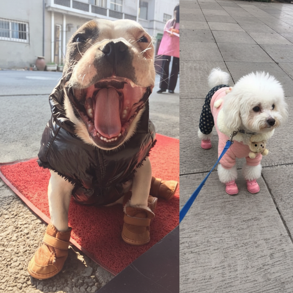 Soft Cotton Pet Boots – Non-Slip Winter Shoes for Dogs & Cats
