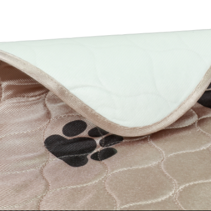 Pet mat with paw prints on a beige background