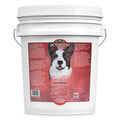 White bucket of Bio-Groom Flea & Tick Shampoo with a dog on the label against a white background