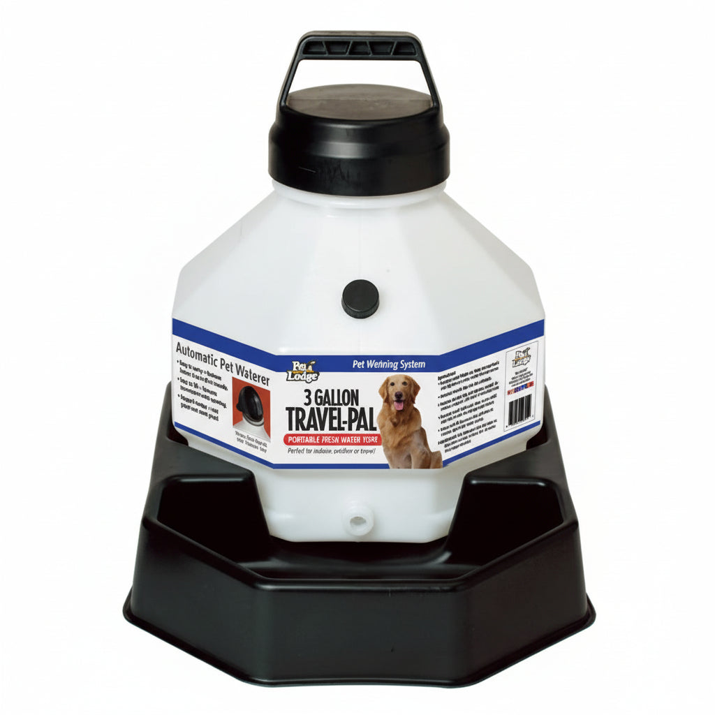 3-gallon travel waterer for pets on a white background