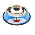 Pet bowl with cartoon character design on a white background