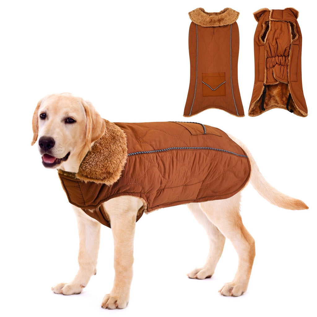 Waterproof Fleece Dog Winter Coat with Reflective Strip