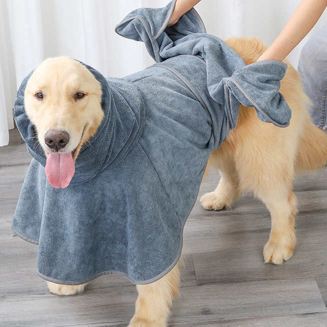 Absorbent Cotton Dog Bathrobe & Towel