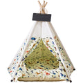 Pet Teepee Tent with Thick Cushion for Dogs Cats Portable Dog(Puppies) House Pet Tent Indoor Outdoor