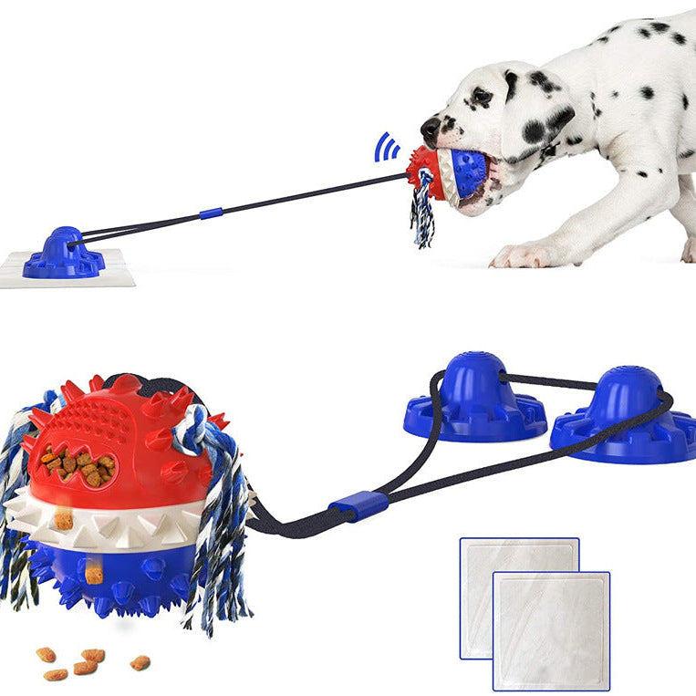 Indestructible Interactive Chew Toy with Suction Cup