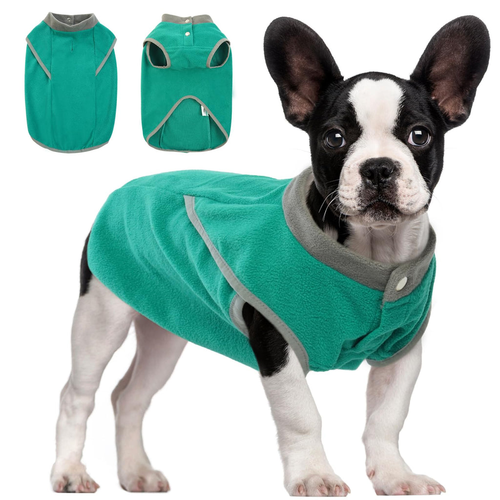 Fleece Dog Sweater Vest with Harness Hole — Anti-Shedding, Machine Washable (Medium/Large Dogs)