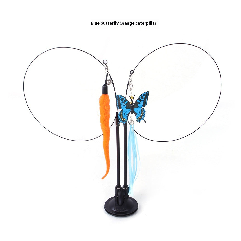 Suction Cup Cat Teaser Toy with Swappable Attachments