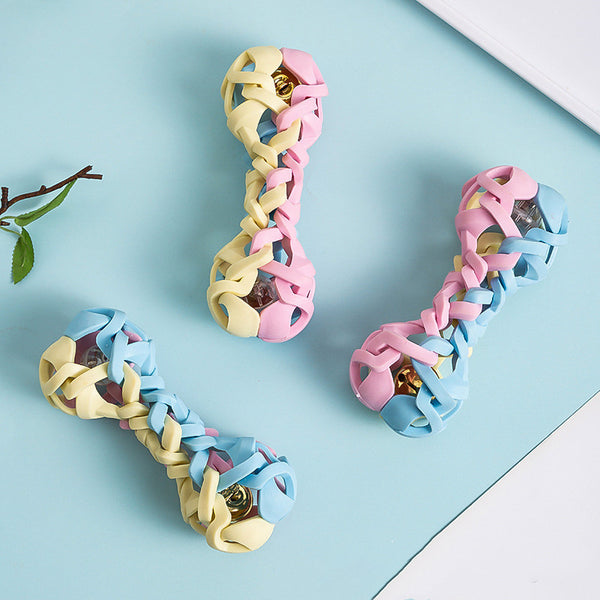 TPR Macaron Dog Chew Toy with Squeaker & Shimmer