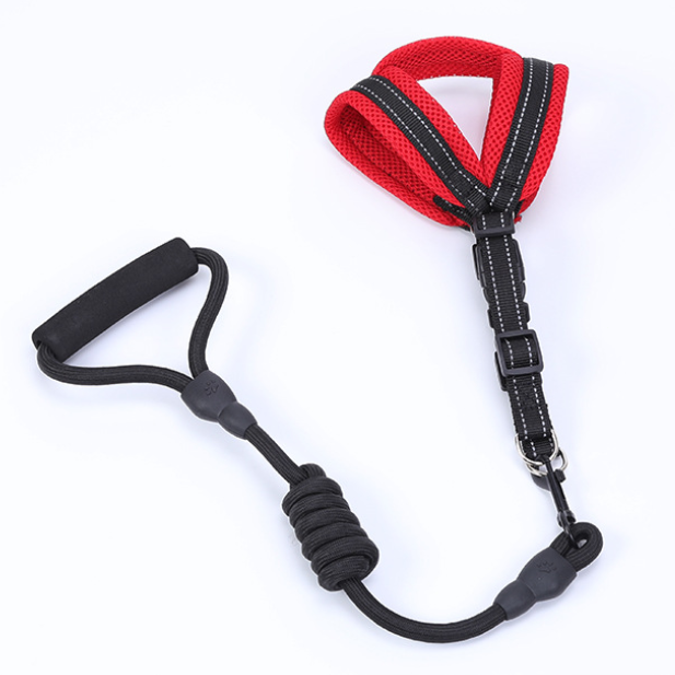 Black and red resistance band on a white background