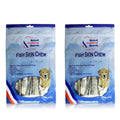 Two packages of Royal Natural Snack Fish Skin Chew for dogs on a white background