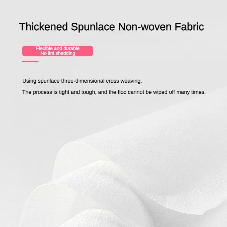 Thickened spunlace non-woven fabric with text on a white background
