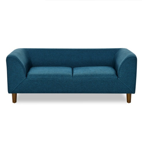 Modern Rectangular Dog Sofa — Linen, Rubber Wood Frame, Backrest & Armrests, Foam Cushion (Dark Grey, 39.5")