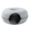 Gray pet bed with a zipper on a white background
