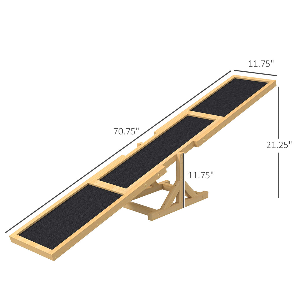 Wooden ramp with measurements on a white background